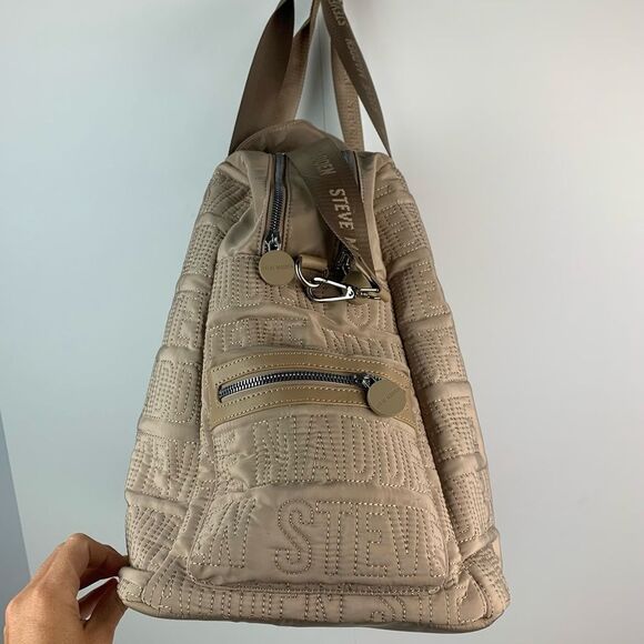 NWT Steve Madden Sand Bnyla weekender oversized tote bag large luggage logo - Picture 7 of 11